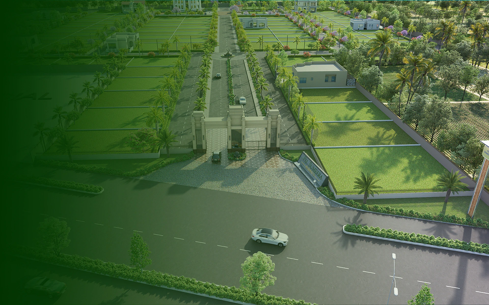 Architectural visualisation of the Pal Sumeera Residency entrance