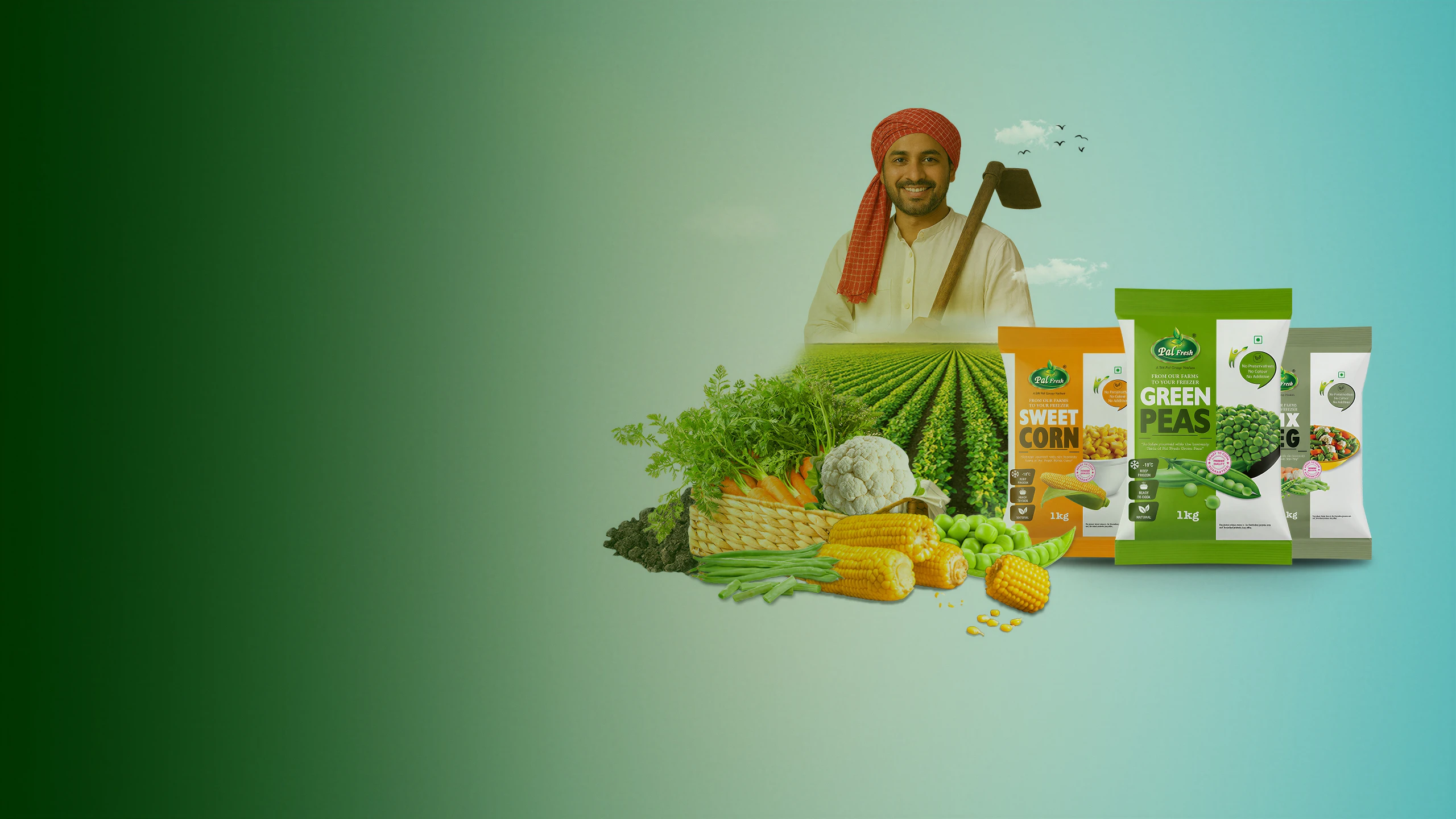 Pal Fresh IQF-frozen vegetables grown on partner farms in Uttarakhand